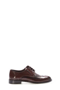 Brown Perforated Leather Derby-Style Dress Shoes for Men – front view