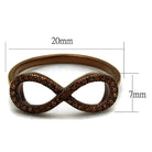 Brown statement fashion rings for women with an infinity symbol design and sparkling accents