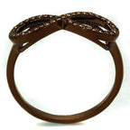 Brown statement fashion rings for women featuring an elegant double infinity design