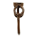 Stylish brown statement fashion rings for women featuring a unique infinity design with detailed embellishments