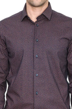 Brown Tiny Check Patterned Slim Fit Shirt – detail view