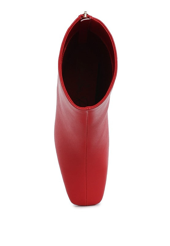 Rag Company brown vegan leather ankle boots with a sleek design for versatile styling