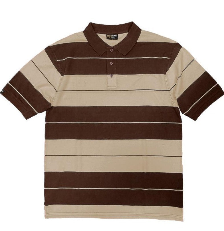 Men's Shirts Brown/Khaki Old School Pique Polo Shirt