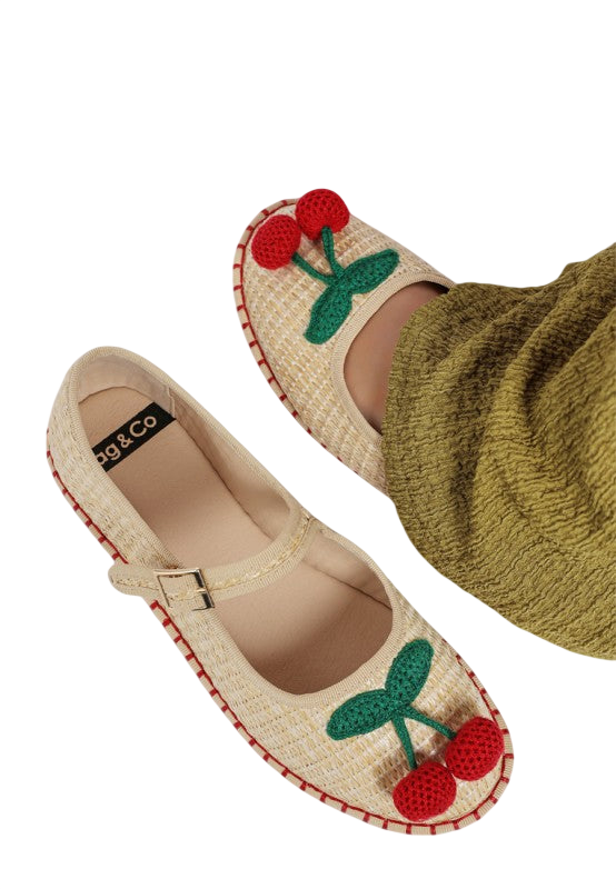 Brunch Date Cherry Accent Mary Jane Flats