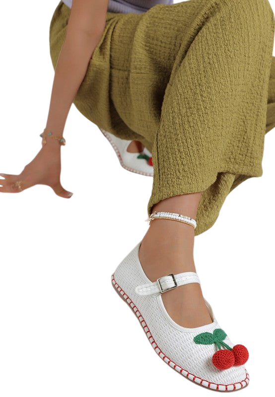 Brunch Date Cherry Accent Mary Jane Flats