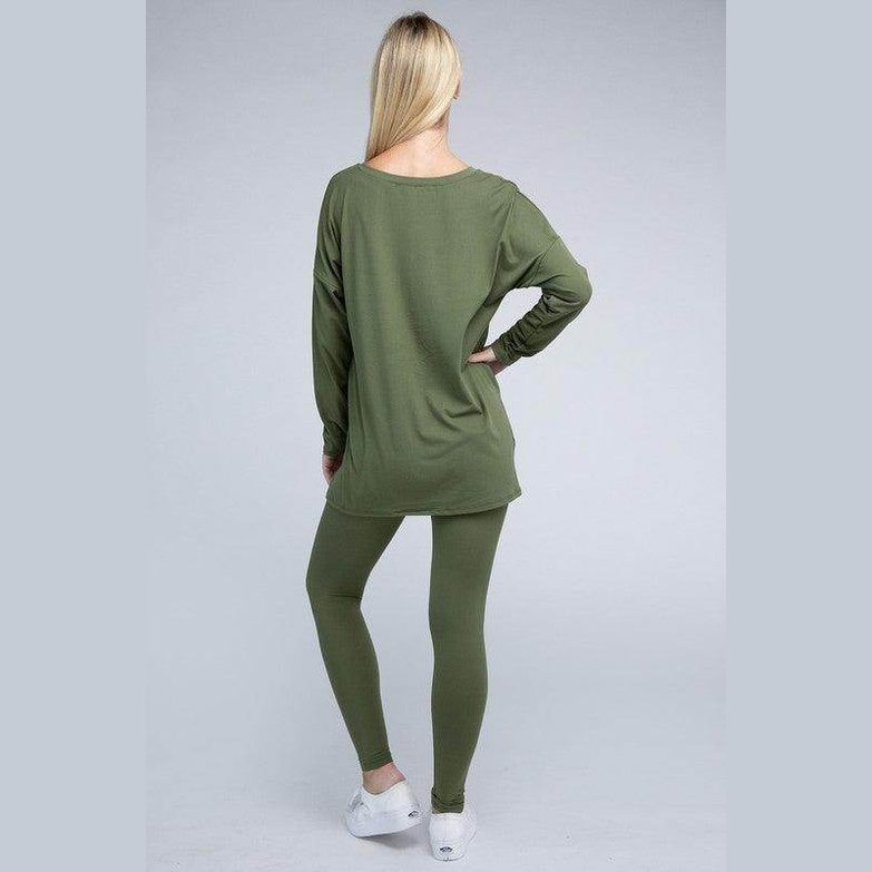Brushed DTY Microfiber Loungewear Set - VacationGrabs