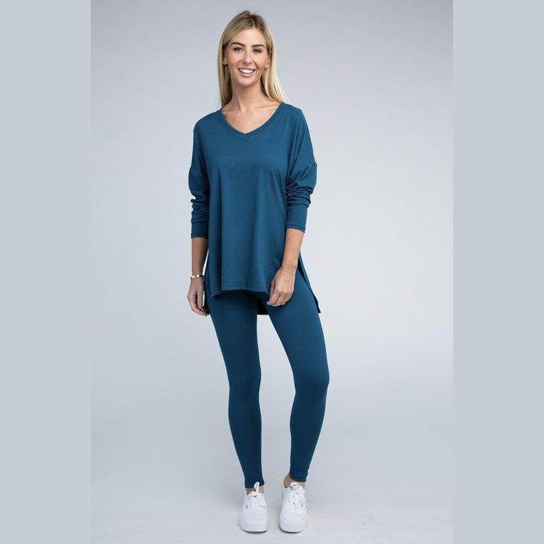 Brushed DTY Microfiber Loungewear Set - VacationGrabs