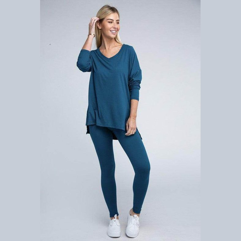 Brushed DTY Microfiber Loungewear Set - VacationGrabs
