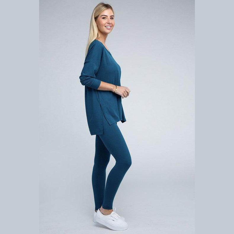 Brushed DTY Microfiber Loungewear Set - VacationGrabs