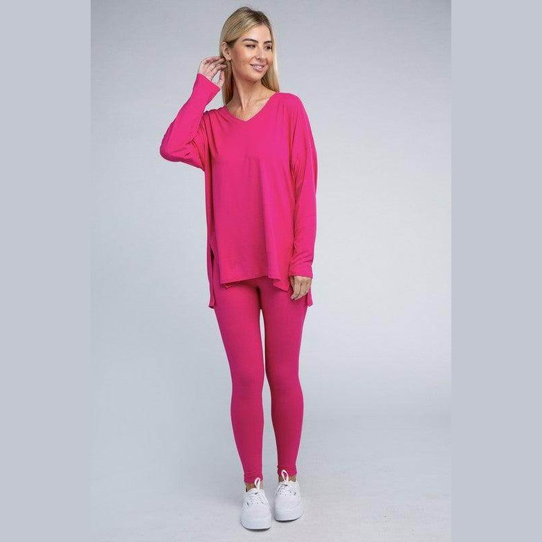 Brushed DTY Microfiber Loungewear Set - VacationGrabs