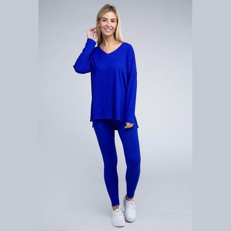 Brushed DTY Microfiber Loungewear Set - VacationGrabs
