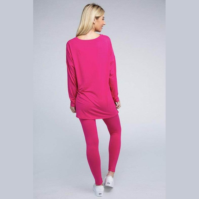 Brushed DTY Microfiber Loungewear Set - VacationGrabs