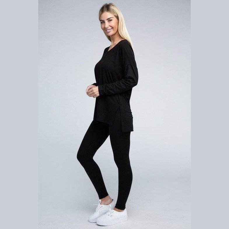 Brushed DTY Microfiber Loungewear Set - VacationGrabs