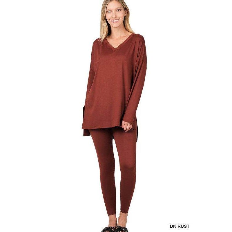 Brushed DTY Microfiber Loungewear Set - VacationGrabs