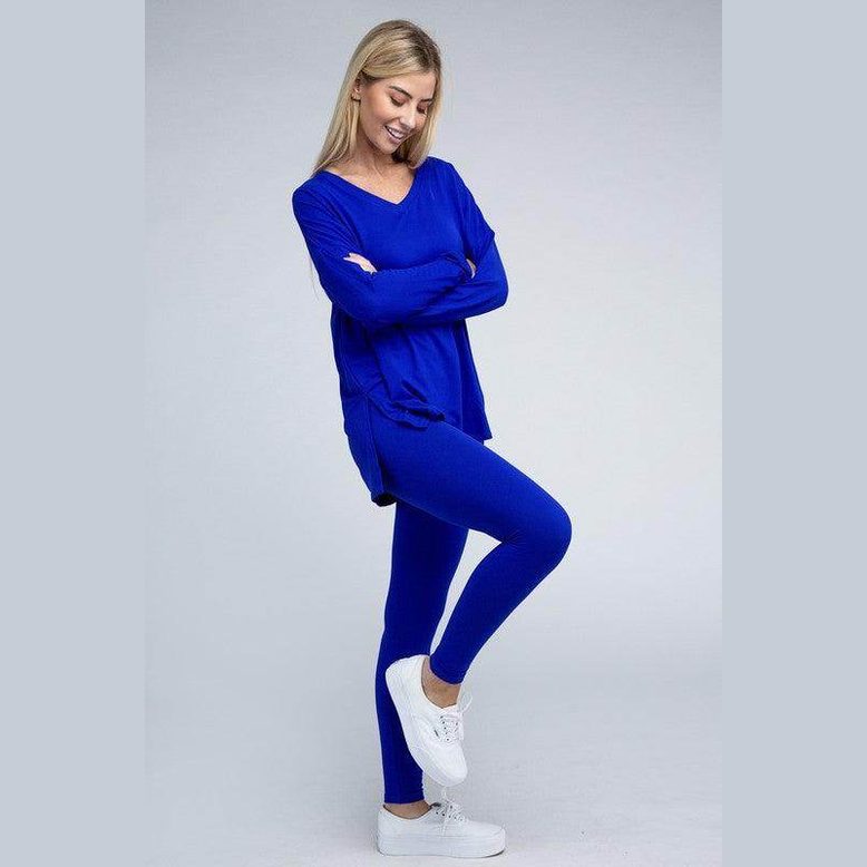 Brushed DTY Microfiber Loungewear Set - VacationGrabs