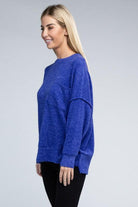 Women's Sweaters Brushed Melange Drop Shoulder Oversized Sweater