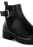 Stylish black ankle boots with buckle detail brown boots for a modern look