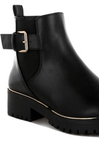 Stylish black ankle boots with buckle detail brown boots for a modern look