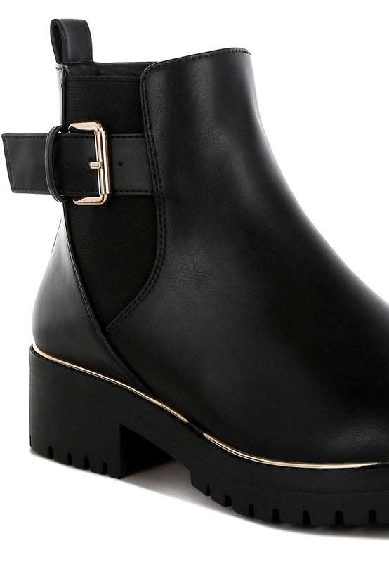 Stylish black ankle boots with buckle detail brown boots for a modern look