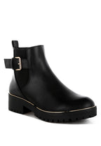 Rag Company Women's Ankle Boots in Black with Buckle Detail Brown Boots for a stylish look