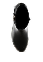 Rag Company women's ankle boots in black with buckle detail brown boots for stylish fall wear