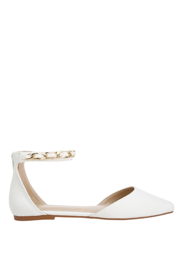 Buqisi Chain Embellished Flat Sandals