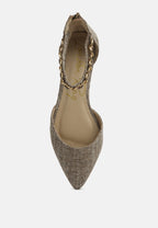 Buqisi Chain Embellished Flat Sandals