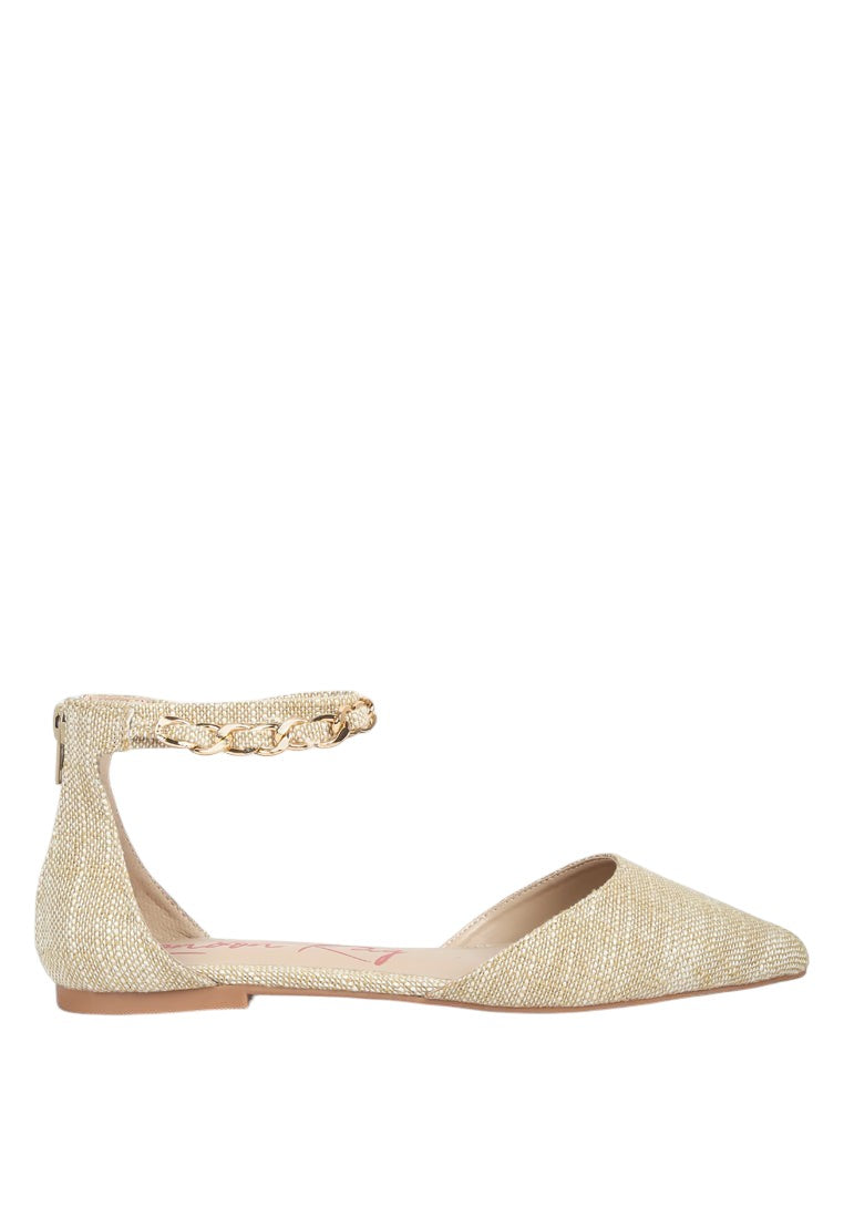 Buqisi Chain Embellished Flat Sandals