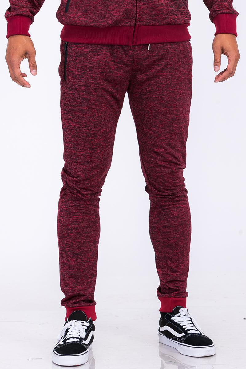 Men's Activewear Burgundy Marbled Light Weight Active Joggers