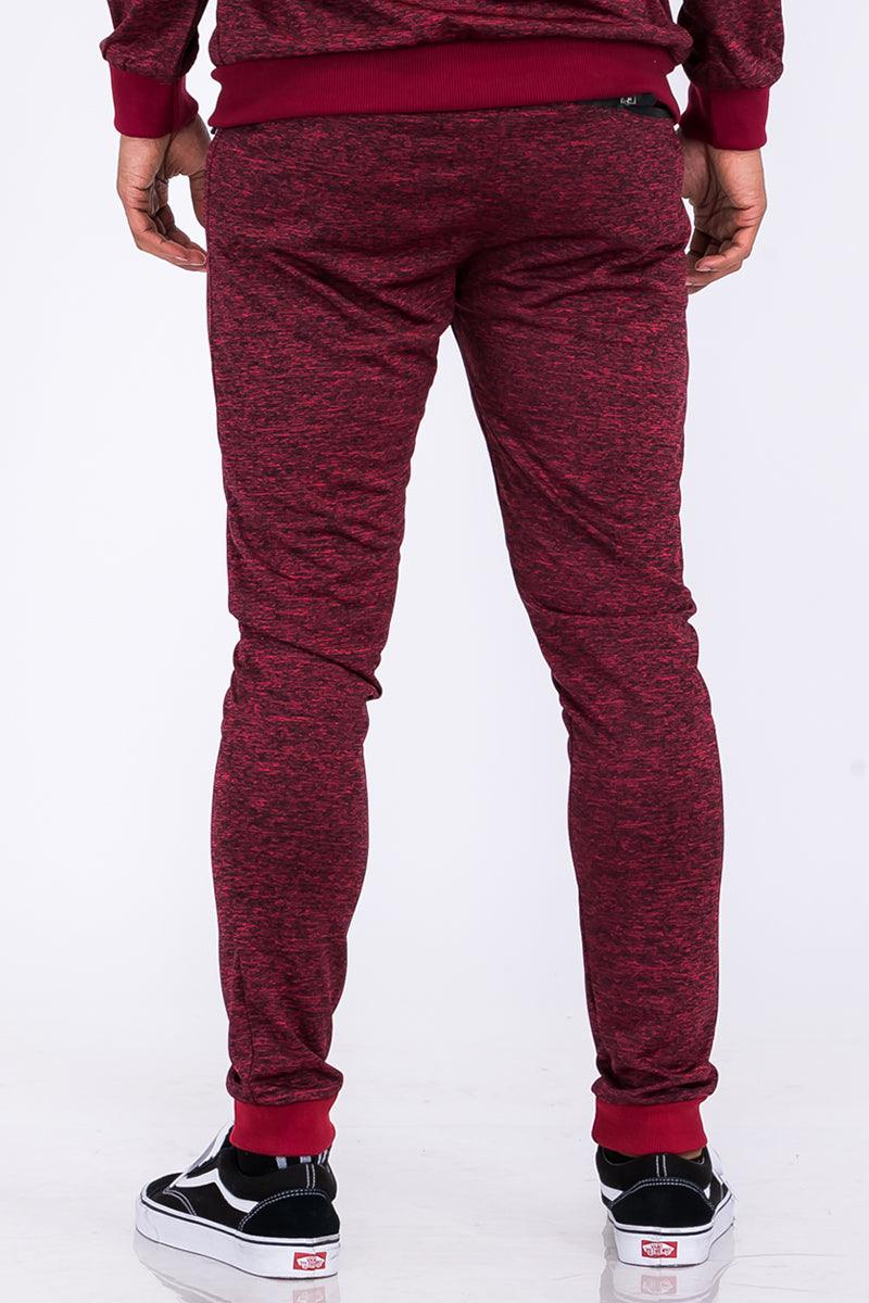 Men's Activewear Burgundy Marbled Light Weight Active Joggers