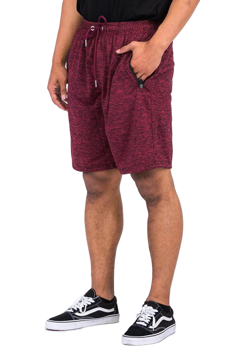 Burgundy Marbled Light Weight Active Shorts - VacationGrabs