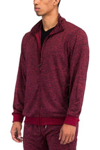 Burgundy Marbled Light Weight Active Track Jacket - VacationGrabs