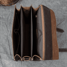 Spacious interior of a VacationGrabs business travel backpack combo with multiple compartments for organization