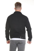 Men's Black Button Down Denim Jacket by Blue Age with a classic fit and durable design