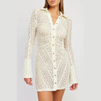 Button Down Lace Dress - VacationGrabs