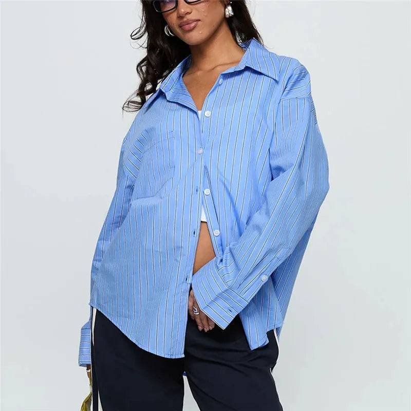 Light blue button down shirt business casual, made for stylish office wear