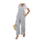 Stylish VacationGrabs button trim casual jumpsuit with wide legs and adjustable straps