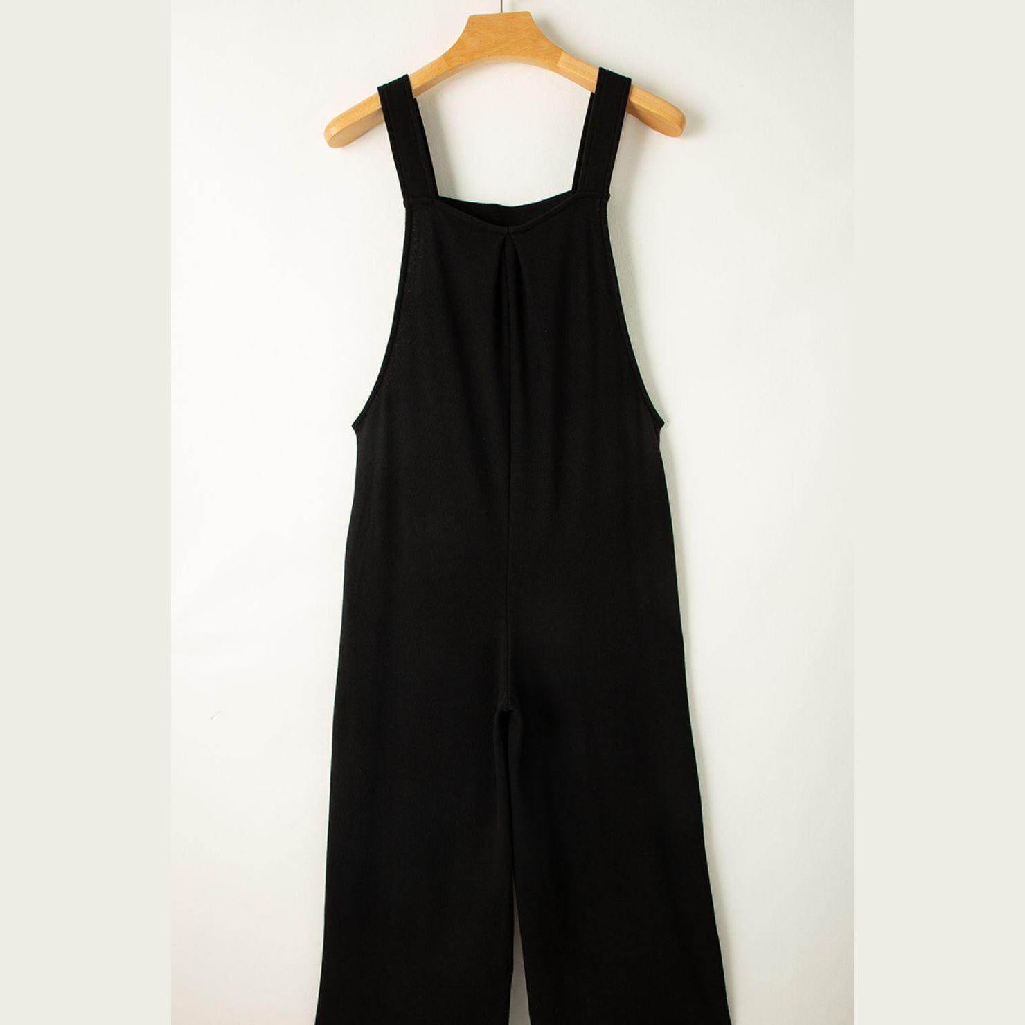 Buttoned Wide Leg Overalls - VacationGrabs