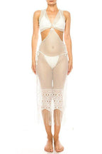 Swimwear - Relaxing Crochet With Tinsel Bottom Mid Cutout - VacationGrabs