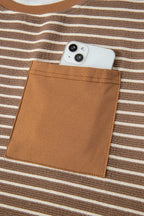 Stripe Crew Neck Tee and Drawstring Pants Set