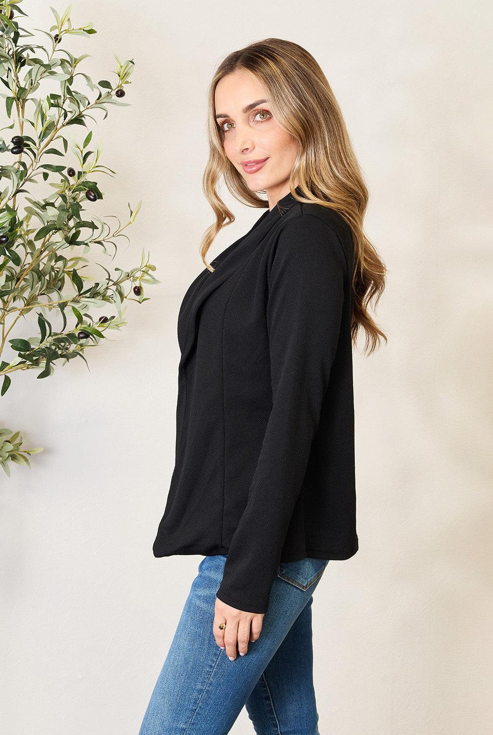 Women's Blazers Heimish Full Size Open Front Long Sleeve Blazer