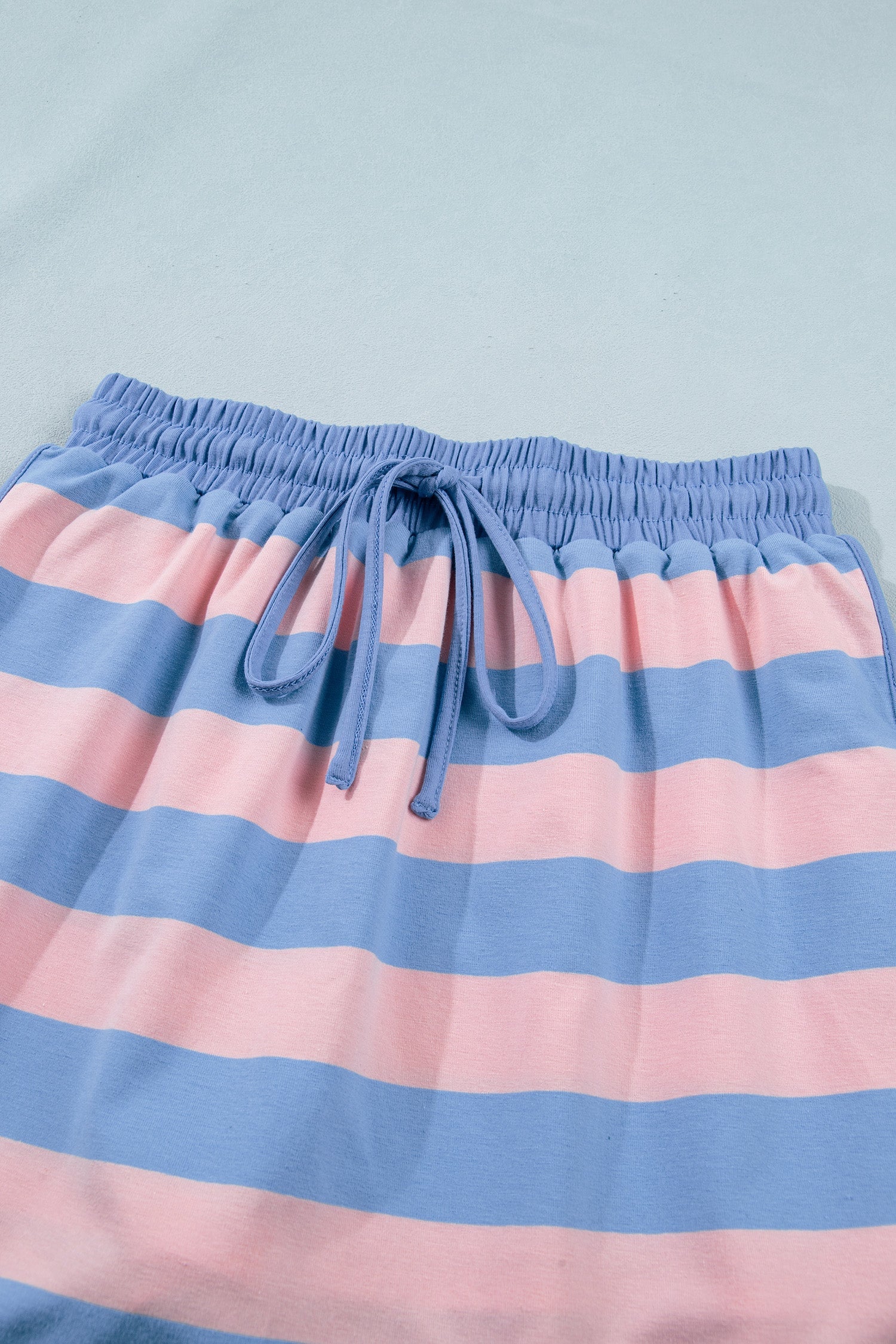Stripe Dolman Tee & Drawstring Skort Athletic Set