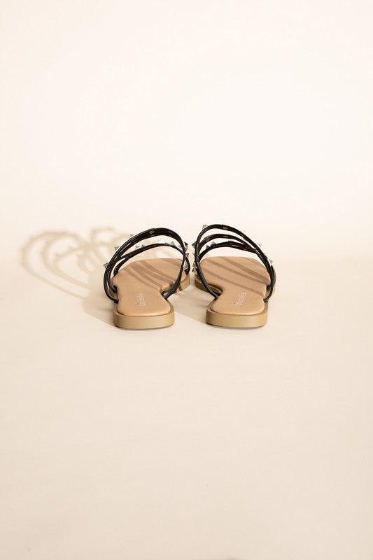 Women's Shoes - Sandals Strappy Stud Flat Slides