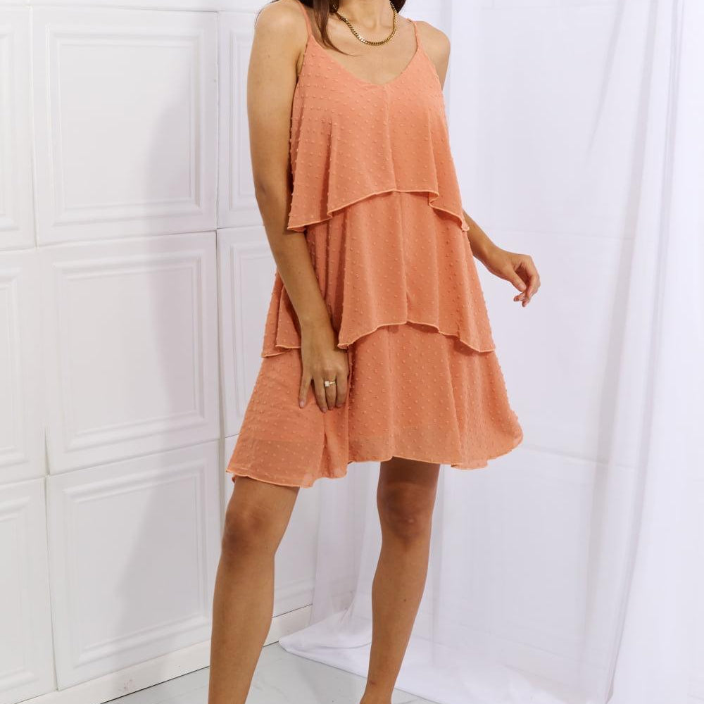 Women's Dresses Culture Code By The River Full Size Cascade Ruffle Style Cami Dress in Sherbet