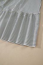 Plus Size Stripe Flutter Sleeve V-Neck Maxi Dress