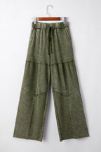 Mineral Wash Tiered Drawstring Wide Leg Pants