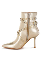 Women's Shoes - BootsJaunts Eyelets & Studs Harness Ankle Boots - VacationGrabs