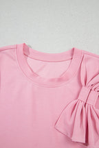 Bow Applique Short Sleeve T-Shirt