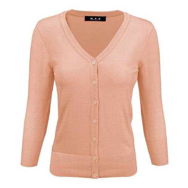V-Neck Button Down Knit Cardigan Sweater - VacationGrabs