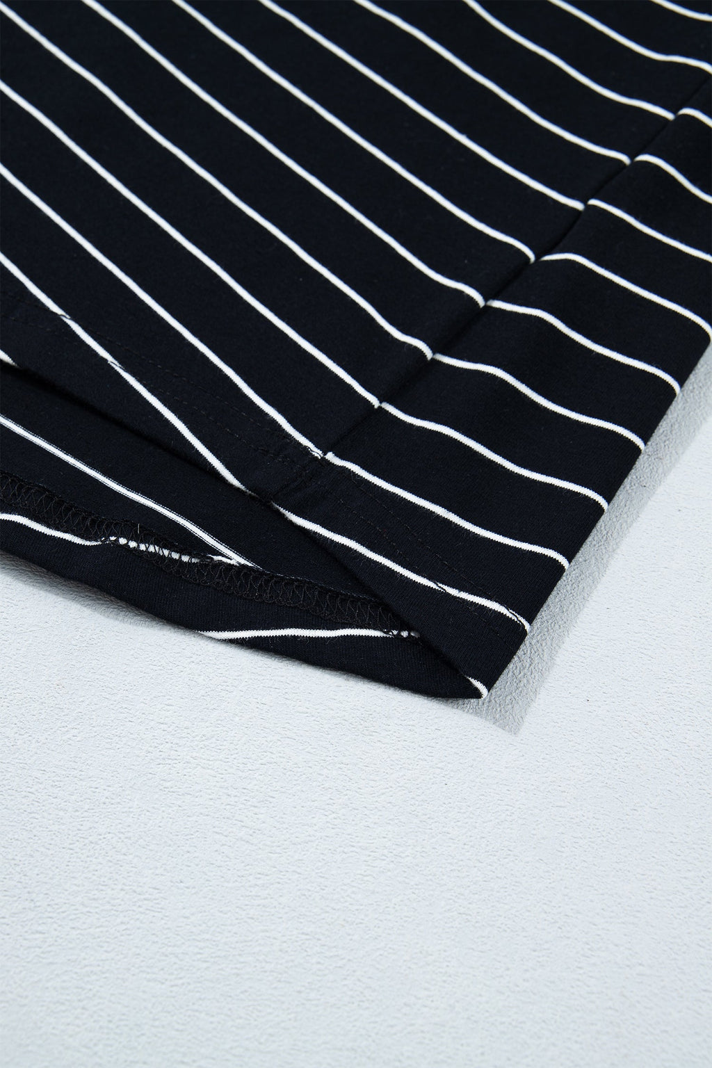 Stripe Drawstring Waist Pocketed Mini Dress